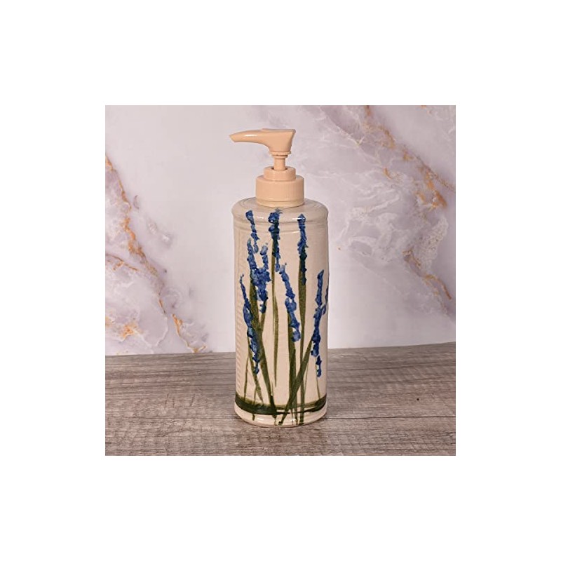 Holman Pottery Handmade Soap Lotion Dispenser, Wildflower,One Size