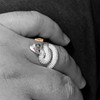 HAIXIAN Cool Unisex Silver Wrap Snake Ring,Punk Gothic Biker Cocktail