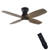 FINXIN Indoor Low Profile Ceiling Fan LED 36 Walnut Ceiling