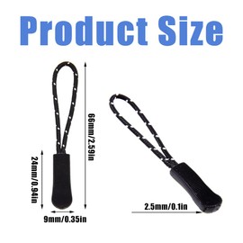 Ruidee 50 Pieces Zipper Pulls Zipper Tabs Zipper Pull Cord Extender Replacement Zipper Pulls for Backpacks, Jackets, Luggage, Purses, Handbags（Black White Dot）
