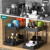 petisal Under Sink Organizer -2 PACK|Pull Out Bathroom Organizer|2 Tier