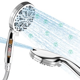 Goeveo Filtered Shower Head with Handheld,10 Modes High Pressure Shower Heads Set, Bathroom Shower Head with Filter for Power Wash to Clean Tub & Tile Reduces Dry Itchy Skin