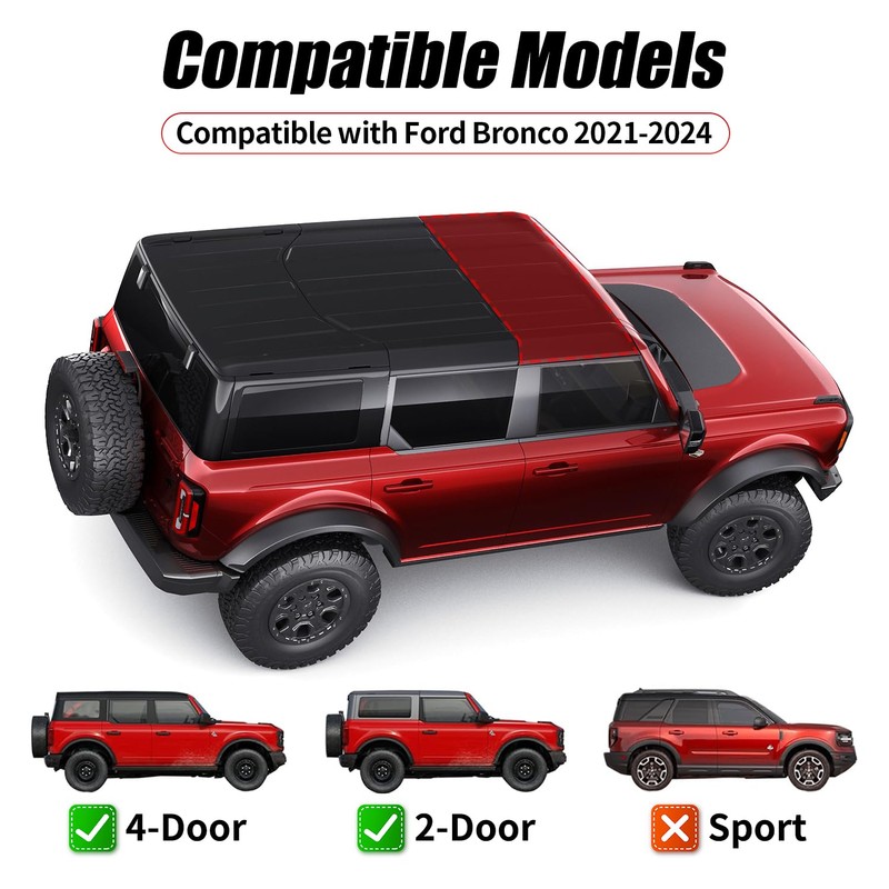GafeSkui Hard Top Storage Bag Compatible with Ford Bronco 2024
