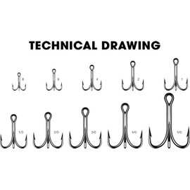 Rapala 9626 O'SHAUGHNESSY Treble 4X Permasteel #8-1/0 Size in 25, 50 and 100 Packs - VMC Most Popular Treble Hook for Saltwater! (VMC 9626 Permasteel #4-100 Pk)