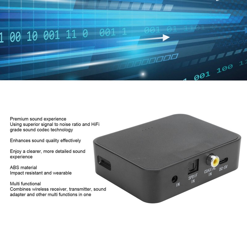 Bluetooth Transmitter Support Fiber Optic Coaxial AUX Memory Card Bluetooth