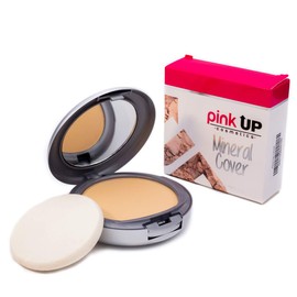 Pink Up - Mineral Cover, Maquillaje en Polvo Compacto - Acabado Mate y aterciopelado, para todo tipo de piel. Tono Beige (100)