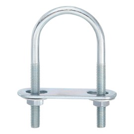 sourcing map Round U-Bolts, 6 Set 34mm Inner Width 75mm Length M6 Zinc-Plated Carbon Steel U Clamp Bolt with Nuts and Plates, for Boat Trailer