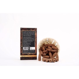 KiO - Conos de incienso de reflujo de canela, fuente de humo aromático, aroma a cascada, 50 unidades