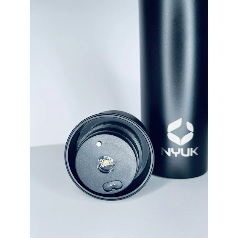 Nyuk UV C Sanitizing Self-Cleaning Water Bottle Insulated Black Thermo