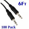 Unbranded 100 PCS 6Ft 3.5mm Stereo Audio Cable Male to