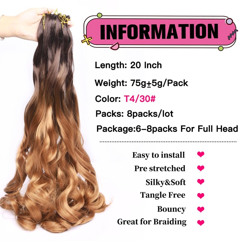 Amir Hair 8 Paquetes De Extensiones De Cabello Sintético Preestirado