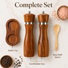2Pcs Wooden Salt and Pepper Grinder, 8-inch Oak Mill Adjustable