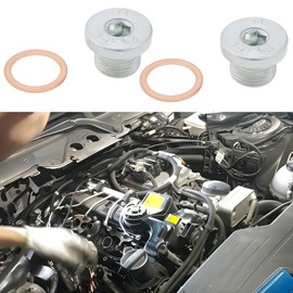 YINETTECH 2pcs M18x1.5mm Hexagonal Oxygen Sensor Screw Plug with Copper Washer Suitable for Replacing The Reducing Pipe Drainage Pipe of Oxygen Sensors in Automobiles