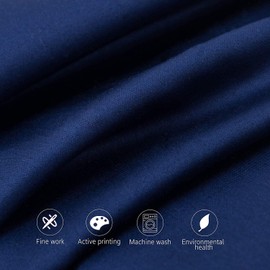 500 Thread Count Standard/Queen Pillowcases - 100% Cotton Bed Navy Blue Pillow Cases Set of 2 - Soft and Breathable with Envelope Closure Pillow Cover for Sleeping