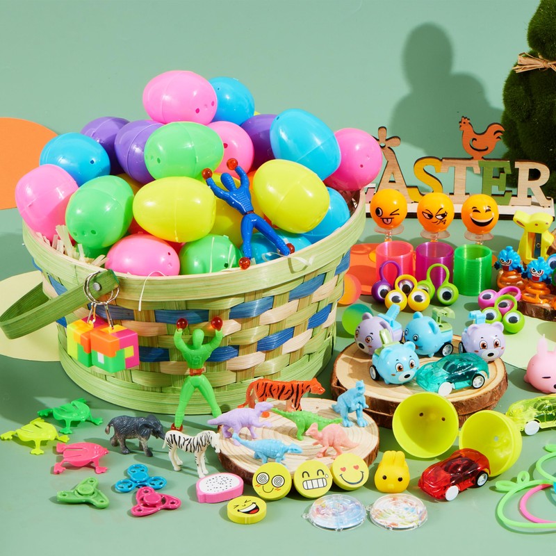 JOYIN 200 PCS Easter Prefilled Eggs with Assorted Toys for
