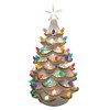 Santa's Workshop 14" Lighted White Ceramic Tree with Gold Tips