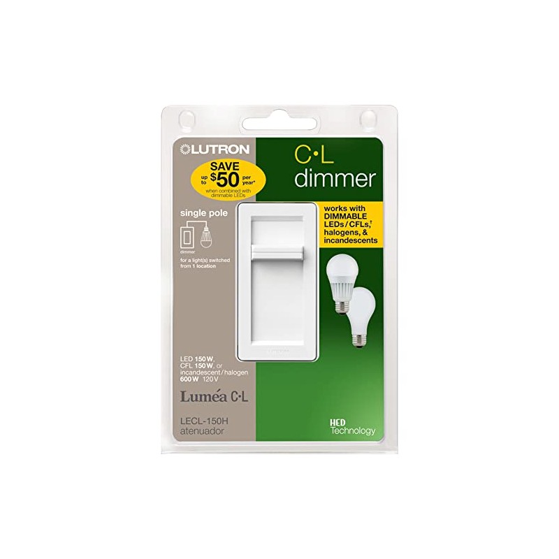 Lutron Lumea C-L White 150 watts Slide Dimmer Switch 1