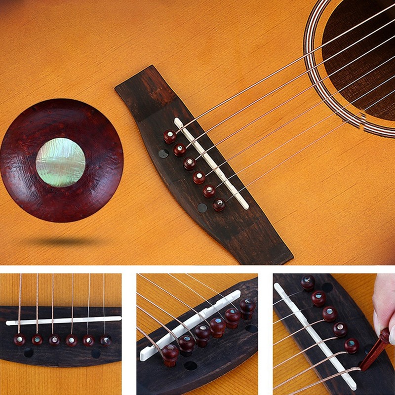 Guitar Bridge Pin Pegs Puller Cocobolo Wood Stringed Instrument Accessories