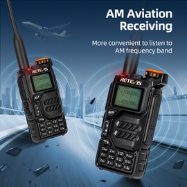 Retevis RA79 Walkie Talkies, Dual Band Amateur Radio with Sensitive Microphone, Air Band Reception, Ham Radio, Channel Detection, 2-Way Radio for Hunting, Travel, Hiking, 2 m 70 cm Radio (Pack of 2)