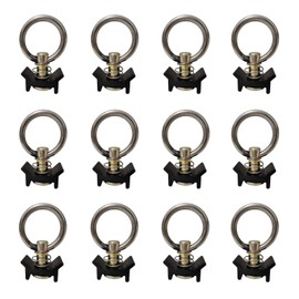12 Pack Black L Track Single Stud Fitting with Round Ring (L Track Rail is Not Included)