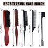 cobee 5 Pcs Slick Back Hair Brush Set, Bristle Hair
