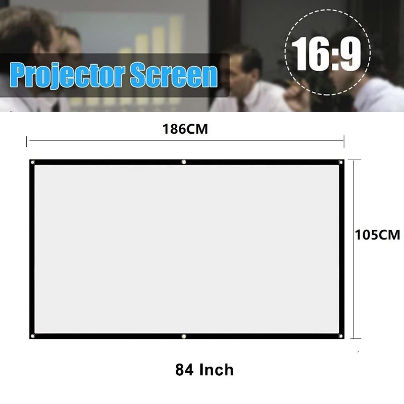 Projector Screen, Foldable 16:9 Projector Screen for Home Cinema and