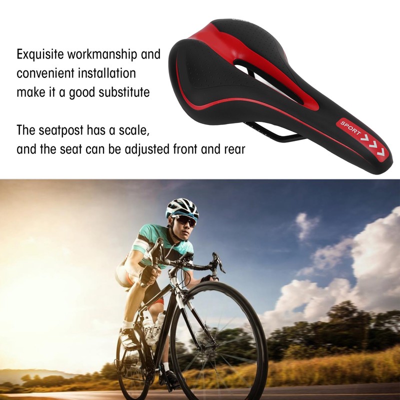 Bike Saddle Steel Adjustable Shock Resistant Hollow Mountain Bike Seat