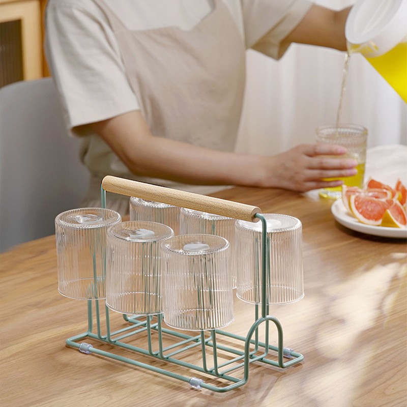 Glass Drying Rack Prevent Slip Hanging Storage Cup Draining Stand