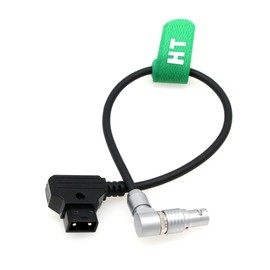 HangTon Power Cable for RED Komodo-X Epic Scarlet Dragon DSMC2 V-Raptor Camera, D-tap to Female 90°Rotatable Adjustable Right Angle 6 Pin 30cm