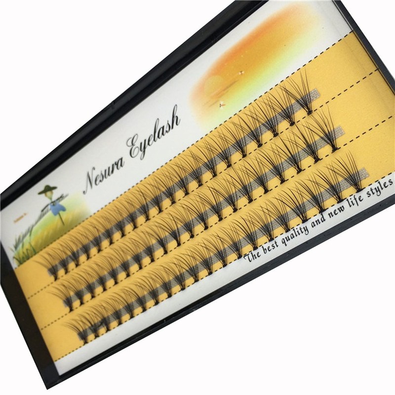 BODERMINCER 10D 60pcs Black Handmade False Eyelashes Natural Long Individual