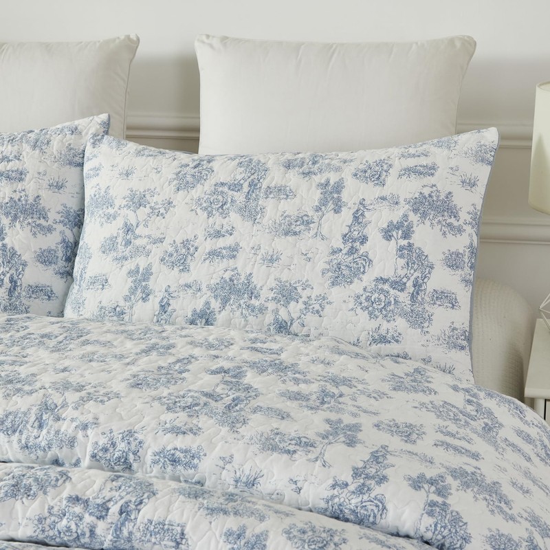 Brandream Quilted Pillow Shams Set of 2 King Size Cotton