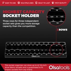 Magnetic Socket Holder in 3 Rows by Olsa Tools