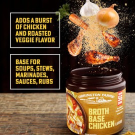 Orrington Farms Chicken Flavored Broth Base & Seasoning, Ready-To-Use, Chicken Bouillon Powder Concentrate, Versatile Usage, Season-To-Taste, Easy-To-Store, 12 oz Jar (Pack of 1)
