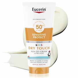 Eucerin Sun Kids Sensitive Sunscreen SPF50+ 200ml, Sun Cream SPF 50 for Sensitive Children's Skin, Ultra High Protection from UVA/UVB, Water-Resistant and Fast Absorbing Gel-Cream Formula