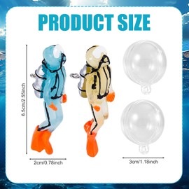 2Pcs Fish Tank Decorations,Fish Tank Floating Diver Decorations,Fish Tank Decorations Little Diver Aquarium Decoration,Lovely Mini Diver Resin Aquarium Decoration Fish Tank Floating Divers Ornaments