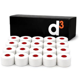 d3 Athletic Sports Tape X 3.8cm x 10m – 20 Rolls White Zinc Oxide Tape Strong Physio Strapping for Thumb, Wrist & Ankle Joint | Rugby, Football, Weightlifting & Gym Support