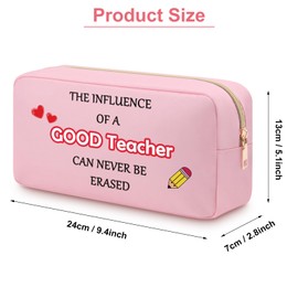 Heigebi Appreciation Gift for Teacher Oxford Cloth Makeup Bag Christmas Graduation Birthday Retirement End of Year Thank You Gifts for Teacher Coworkers Cosmetic Travel Pouch