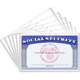 6 Pack Card Protector Social Security, Medicare, Credit & Driver's License Sleeve 3.8x2.32in