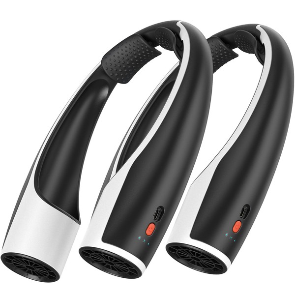 Rohent 2-Pack Hands-Free Neck Fan - 4000mAh USB-C Rechargeable with