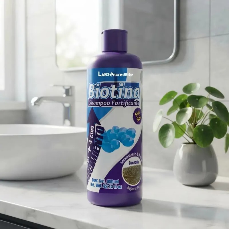 Shampoo Sin Sal Con Biotina Anticaida + Crecimiento Labs ncredible