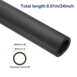 MECCANIXITY Pipe Insulation Foam Tube Lagging Insulation 40mm ID 54mm(2 1/8") OD 24" Heat Preservation for Antifreeze Insulation, Handle Grip, Black