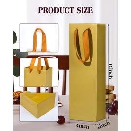 Megitzuu Wine Gift Bags 12 Pack - 6 Colors Reusable Kraft Paper Wine Bags for Wine Bottle Gifts with Handles for Birthday Wedding Christmas Thank You
