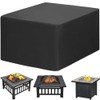 Amberr Fire pit cover,600D Heavy Duty fire pit cover square,Waterproof