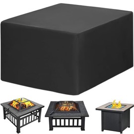 Amberr Fire pit cover,600D Heavy Duty fire pit cover square,Waterproof outside firepit covers, All weather Resistant (Square - 32”L x 32”W x 16”H)
