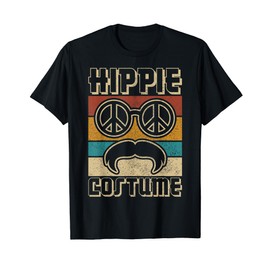 Hippie Costume Outfit Hippy Costume 60s Theme Party Mens 70s T-Shirt