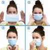 Disposable Face Mask, 3-ply Face masks With Elastic Ear loops,