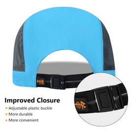 BASSDASH Folding Fishing Baseball Cap UPF 50+ Water Resistant Outdoor Portable Brim Hats for Women Men Hiking Adjustable Cyan Blue