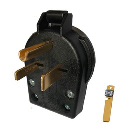 Heavy-Duty Universal Power Plug 50 Amp, 250 Volt, Straight Blade Angle for ranges and dryers generators Plug Replacement NEMA 6-30P/6-50P Type - by DFuerdivn