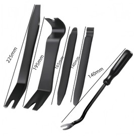 Ai-OUMLEEF Car Upholstery Removal, Interior Extractor, Set of 5, Panel Removal, Panel Replacement, Clip Clamp Tool, Parts, Original Tool, Removal Tool (Black)