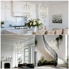 OKELI 15.7” Farmhouse Chandelier for Dining Room, 5-Light Brushed Nickel